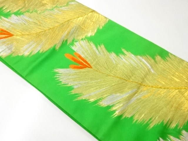 JAPANESE KIMONO / ANTIQUE PINE PATTERN WOVEN FUKURO OBI (MATERIALS)